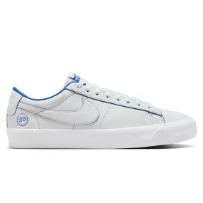 Nike SB Blazer Low Pro GT Premium Skateboard Shoe - Summit White/Game Royal-Summit White