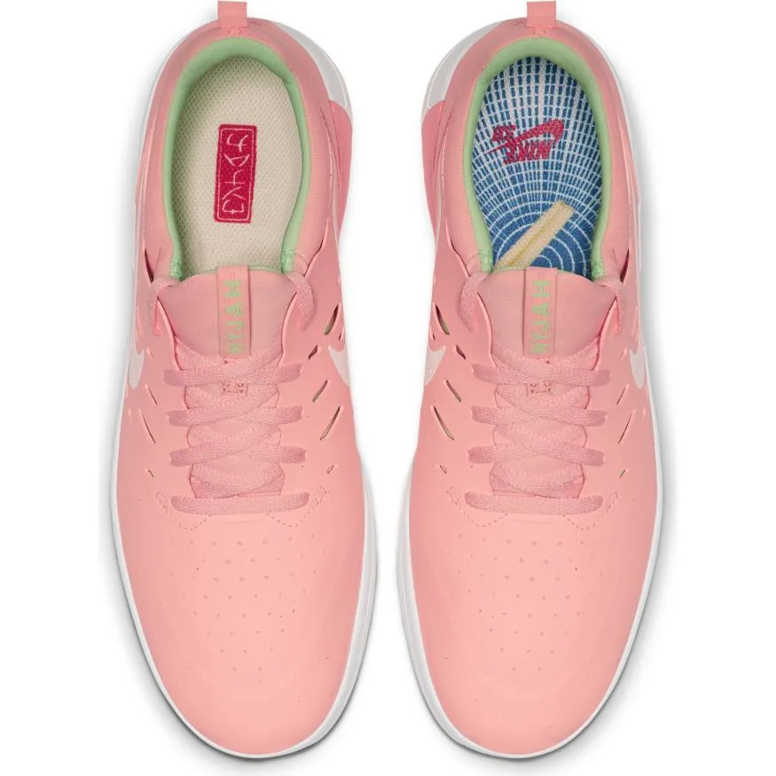 Nike SB Nyjah Free Skateboard Shoe - Bleached Coral/White - Aphid Green
