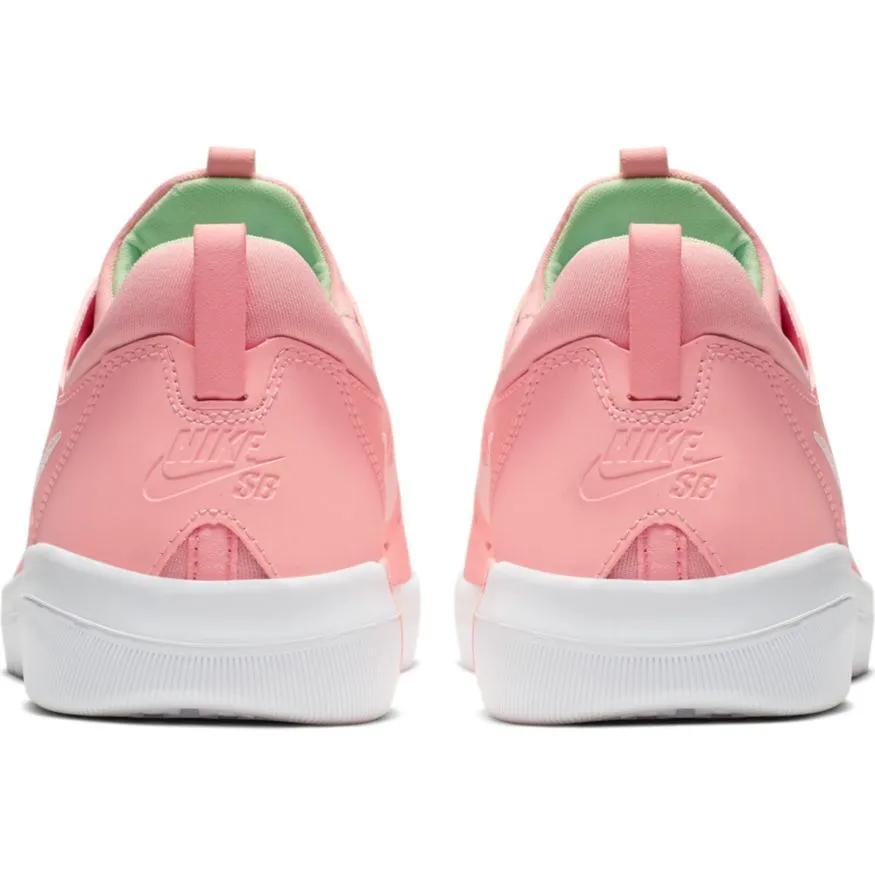 Nike SB Nyjah Free Skateboard Shoe - Bleached Coral/White - Aphid Green