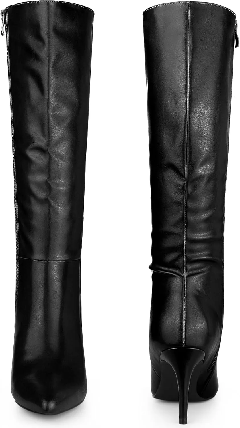 Perphy High Heels Pointed Toe Stiletto Heel Knee High Boots for Women