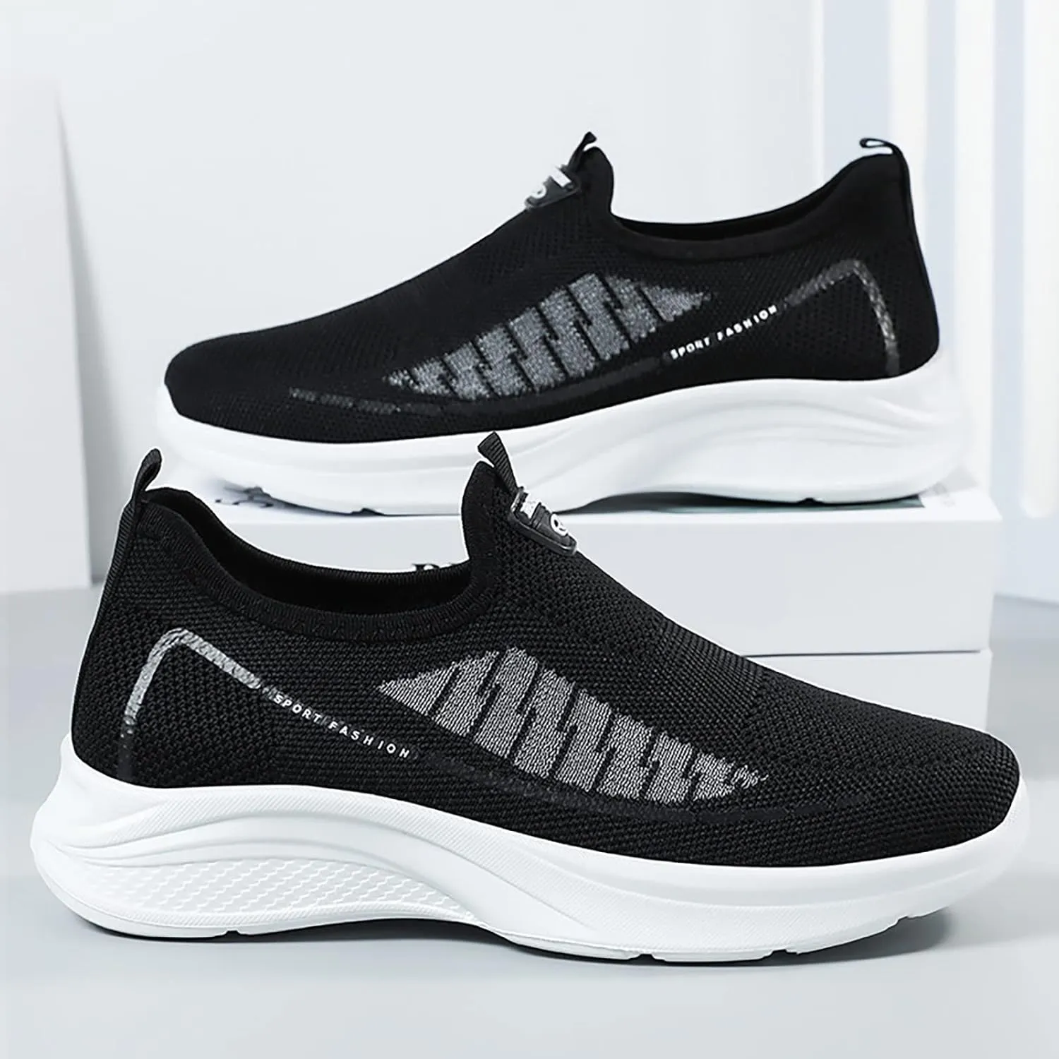 Platform Sneakers for Women Slip On Zapatos Antiderrapantes para Mujer Casual Shoes for Women Trendy Slip Ons Womens Black Size 7 Wide Sneakers Zapatos De Piel para Mujer Suaves Y Comodos De Vestir