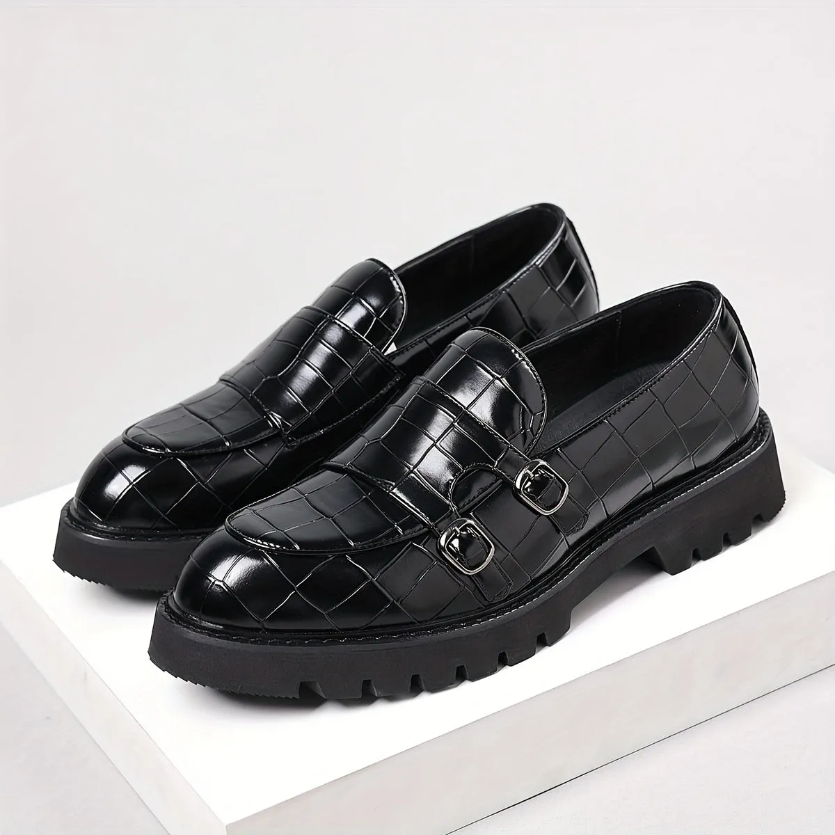 Plus Size Mens Luxurious Low-Top Slip-On Loafers - Soft PU Upper, Comfy Non-Slip Rubber Sole, Durable and Breathable, Perfect for Business or Casual Occasions
