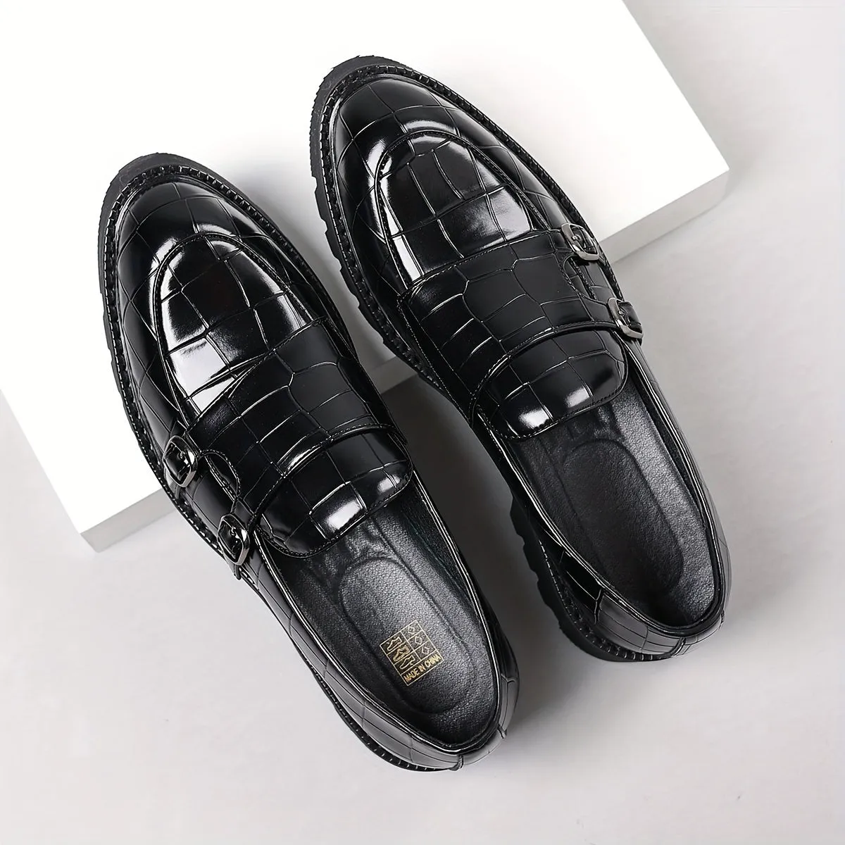 Plus Size Mens Luxurious Low-Top Slip-On Loafers - Soft PU Upper, Comfy Non-Slip Rubber Sole, Durable and Breathable, Perfect for Business or Casual Occasions