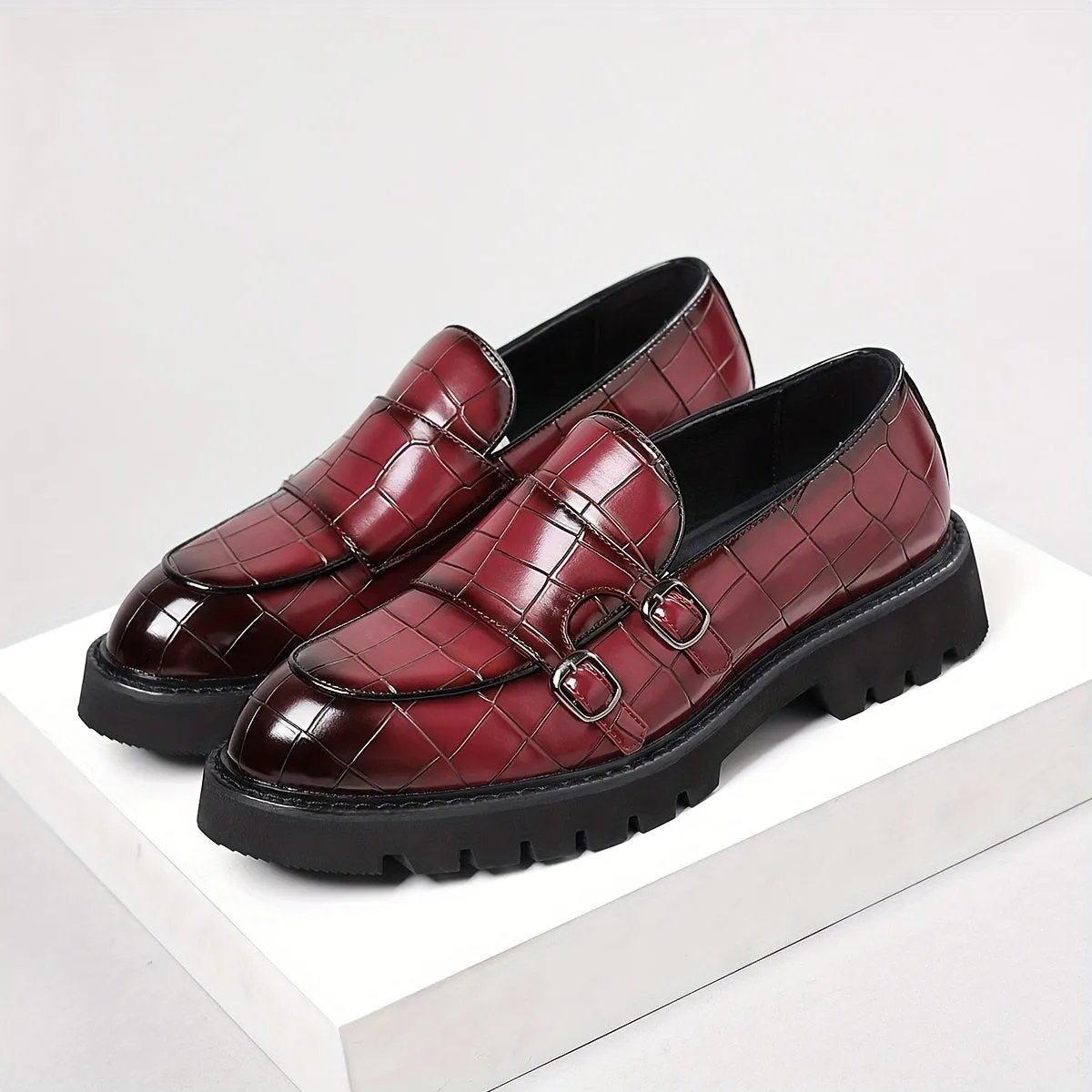 Plus Size Mens Luxurious Low-Top Slip-On Loafers - Soft PU Upper, Comfy Non-Slip Rubber Sole, Durable and Breathable, Perfect for Business or Casual Occasions