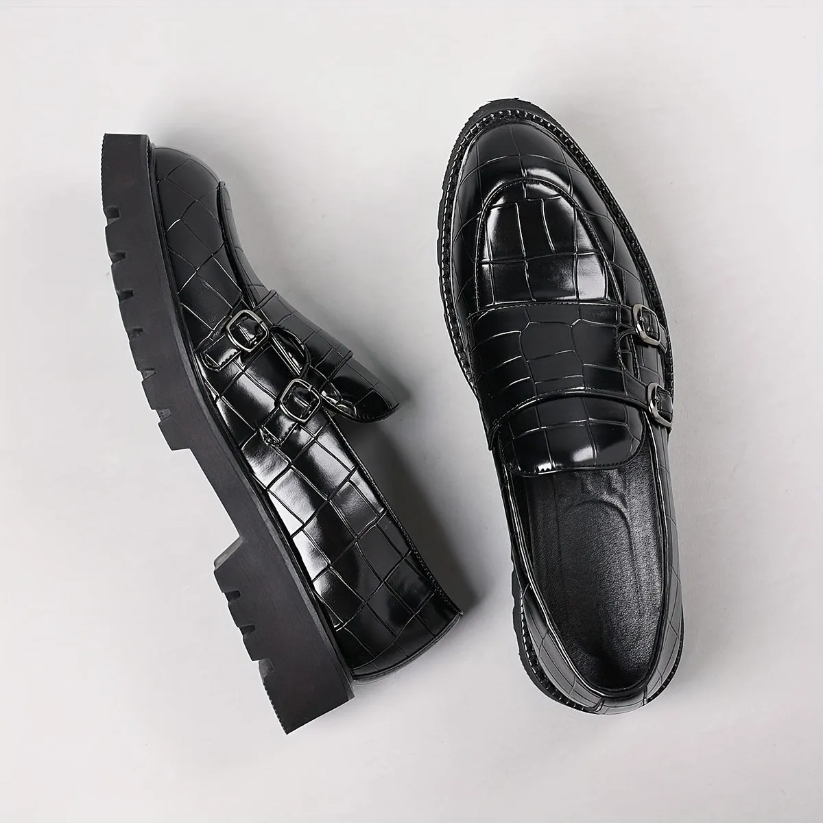 Plus Size Mens Luxurious Low-Top Slip-On Loafers - Soft PU Upper, Comfy Non-Slip Rubber Sole, Durable and Breathable, Perfect for Business or Casual Occasions