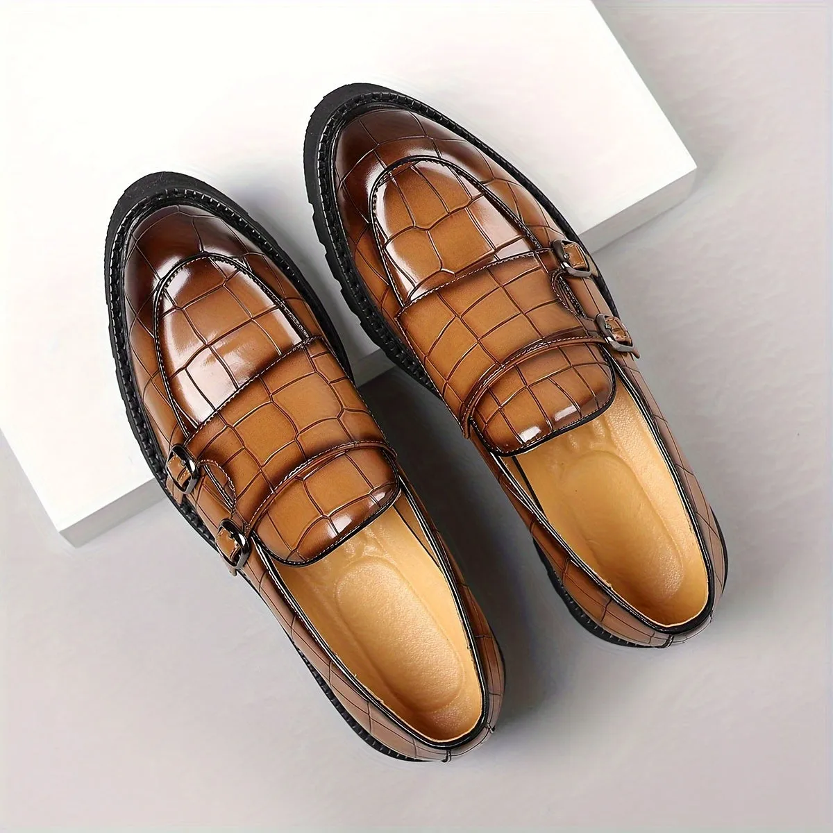 Plus Size Mens Luxurious Low-Top Slip-On Loafers - Soft PU Upper, Comfy Non-Slip Rubber Sole, Durable and Breathable, Perfect for Business or Casual Occasions