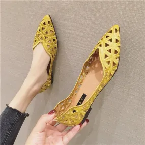 Pointed Toe Perforated Women's Shoes