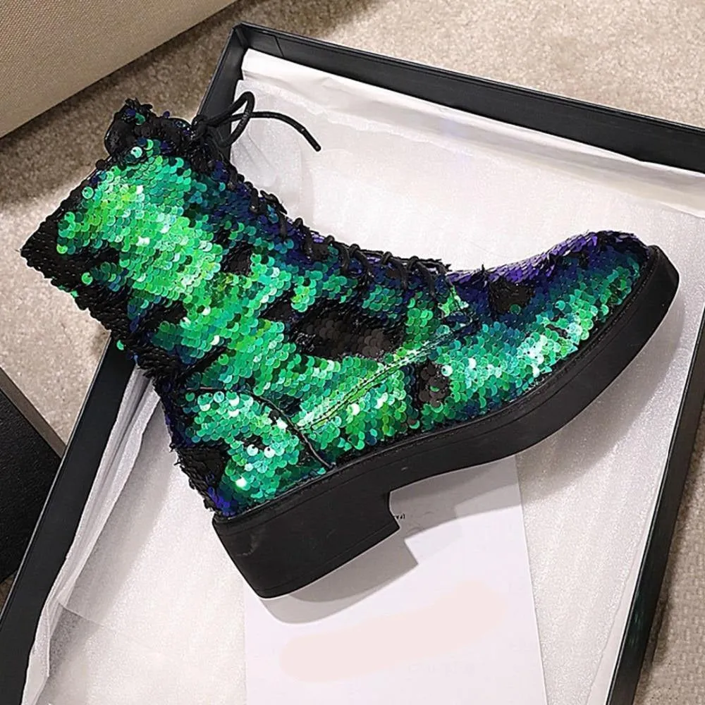 Sequin Martin Boots