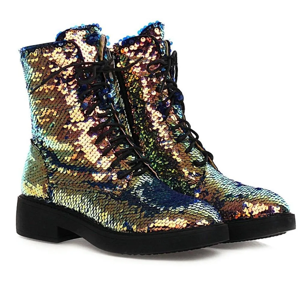 Sequin Martin Boots