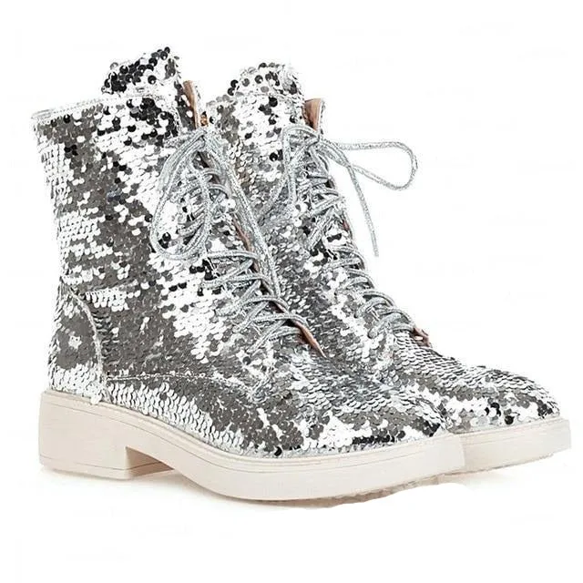 Sequin Martin Boots