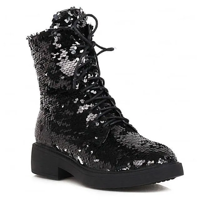 Sequin Martin Boots