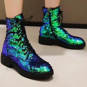 Sequin Martin Boots