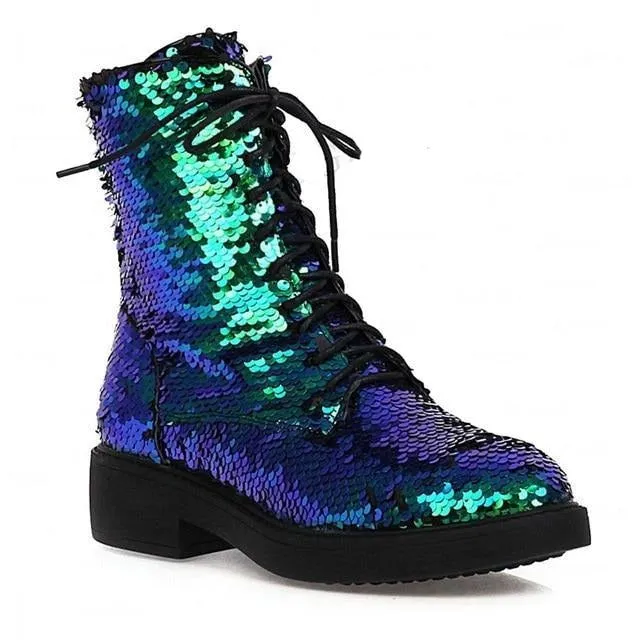 Sequin Martin Boots