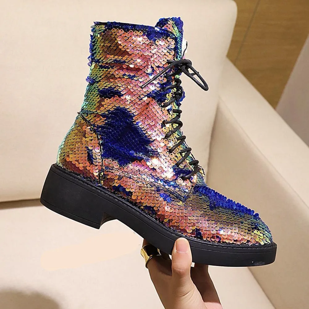 Sequin Martin Boots