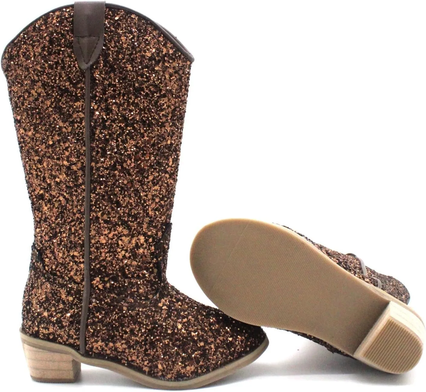 Sequins High Heels Pumps for Girl Waterproof Cowboy Western Boots Boot Knee High Boots Mid Calf Boots