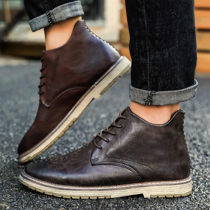 Shoes - Men's Vintage Leather Martin Boots
