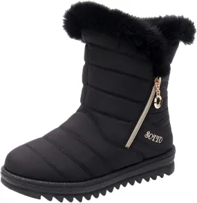 Snow Boots for Womens Winter Shoes: Warm Fur Lining Ankle Boots Women Anti Slip Waterproof Comfortable Outdoor Boots