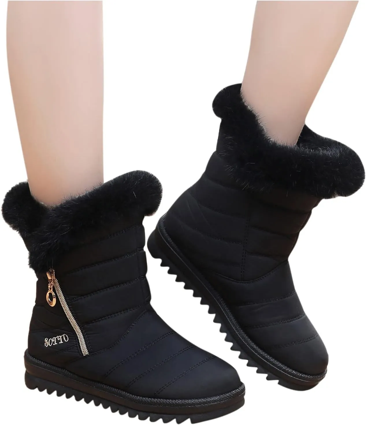 Snow Boots for Womens Winter Shoes: Warm Fur Lining Ankle Boots Women Anti Slip Waterproof Comfortable Outdoor Boots