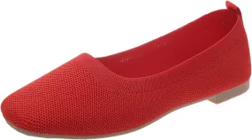 Spring and Autumn Women Casual Shoes Flat Bottom Square Toe Fly Woven Mesh Breathable Women's Casual Shoes Size Size8.5