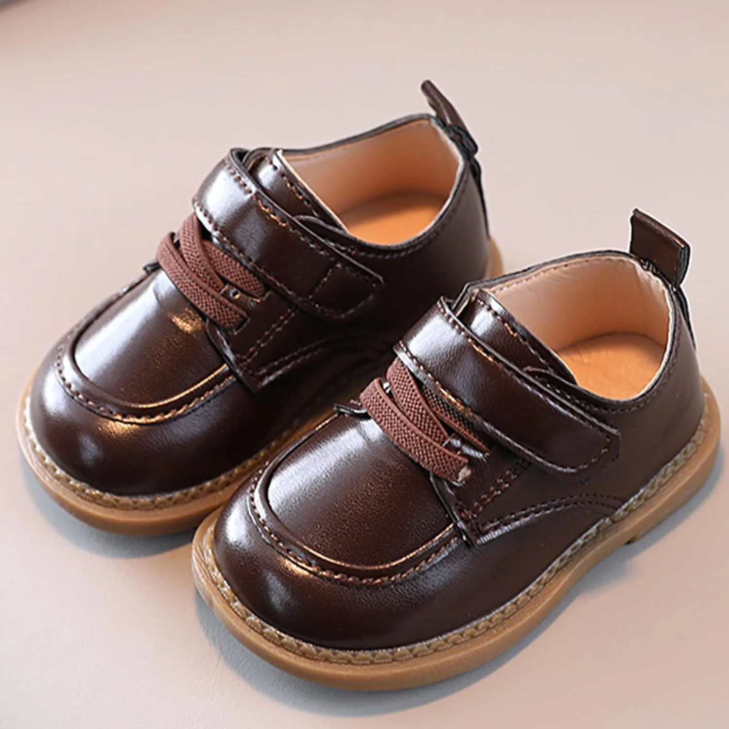 Summer Toddler Boys Casual Shoes Thick Sole Round Toe Buckle Fashion Walking Hook&Loop Style Shoes