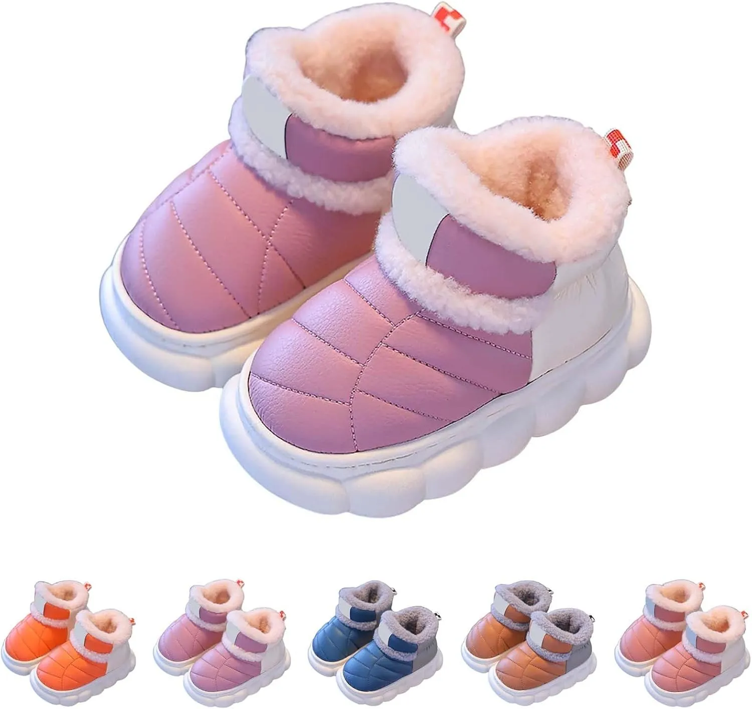 Toddler Snow Ankle Boots for Girls Cozy Plush Lined Boots Newborn Infant Soft Cozy Shoes Warm Non Slip Shoes