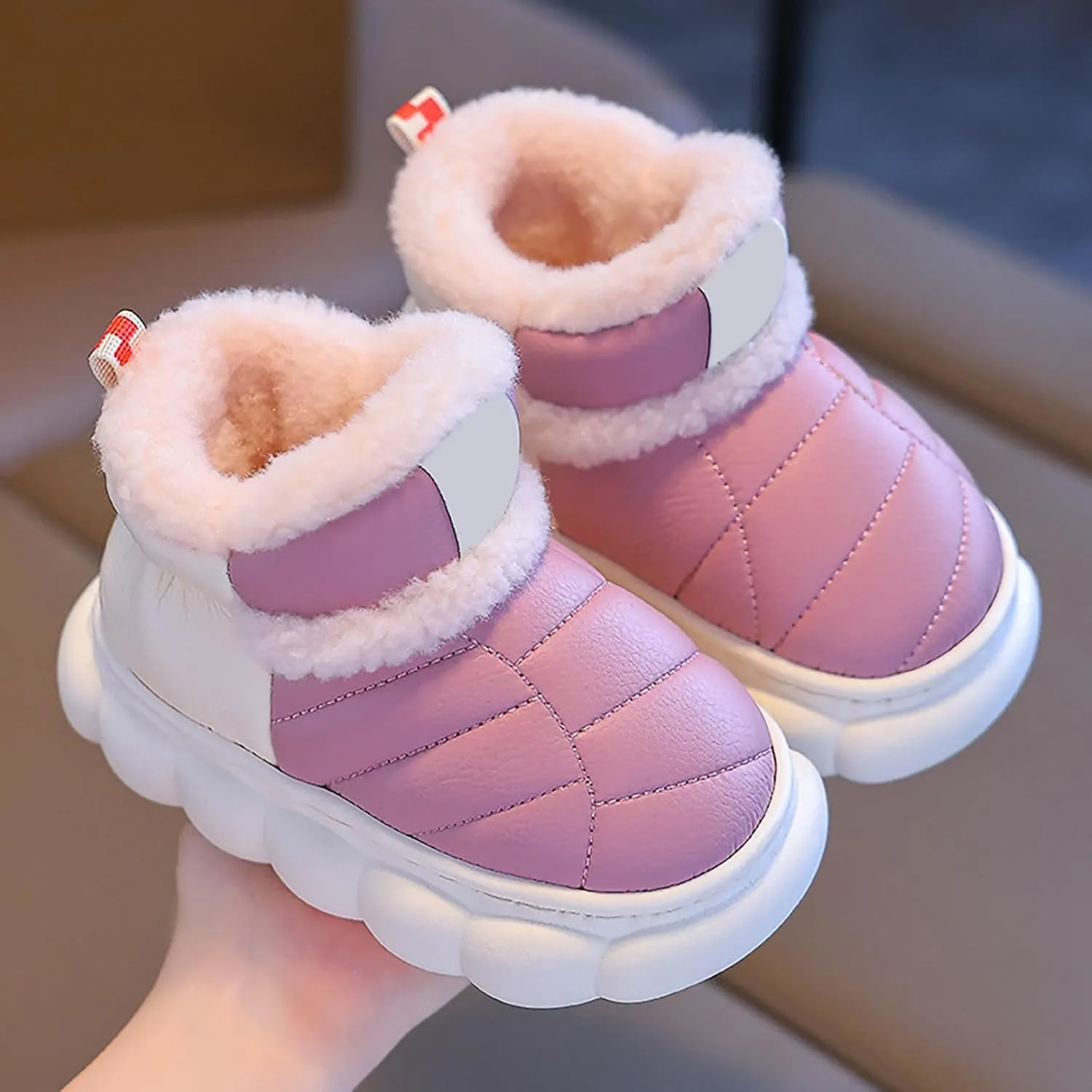 Toddler Snow Ankle Boots for Girls Cozy Plush Lined Boots Newborn Infant Soft Cozy Shoes Warm Non Slip Shoes