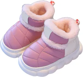 Toddler Snow Ankle Boots for Girls Cozy Plush Lined Boots Newborn Infant Soft Cozy Shoes Warm Non Slip Shoes