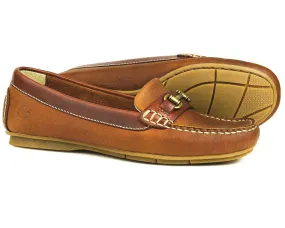 VERONA Ladies Havana Leather Buckled Loafers by Orca Bay