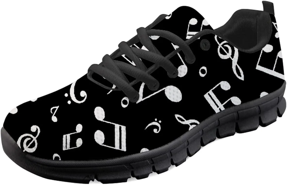 Wanyint Lightweight Sneakers for Running Walking Lace Up Black Sole Shoes