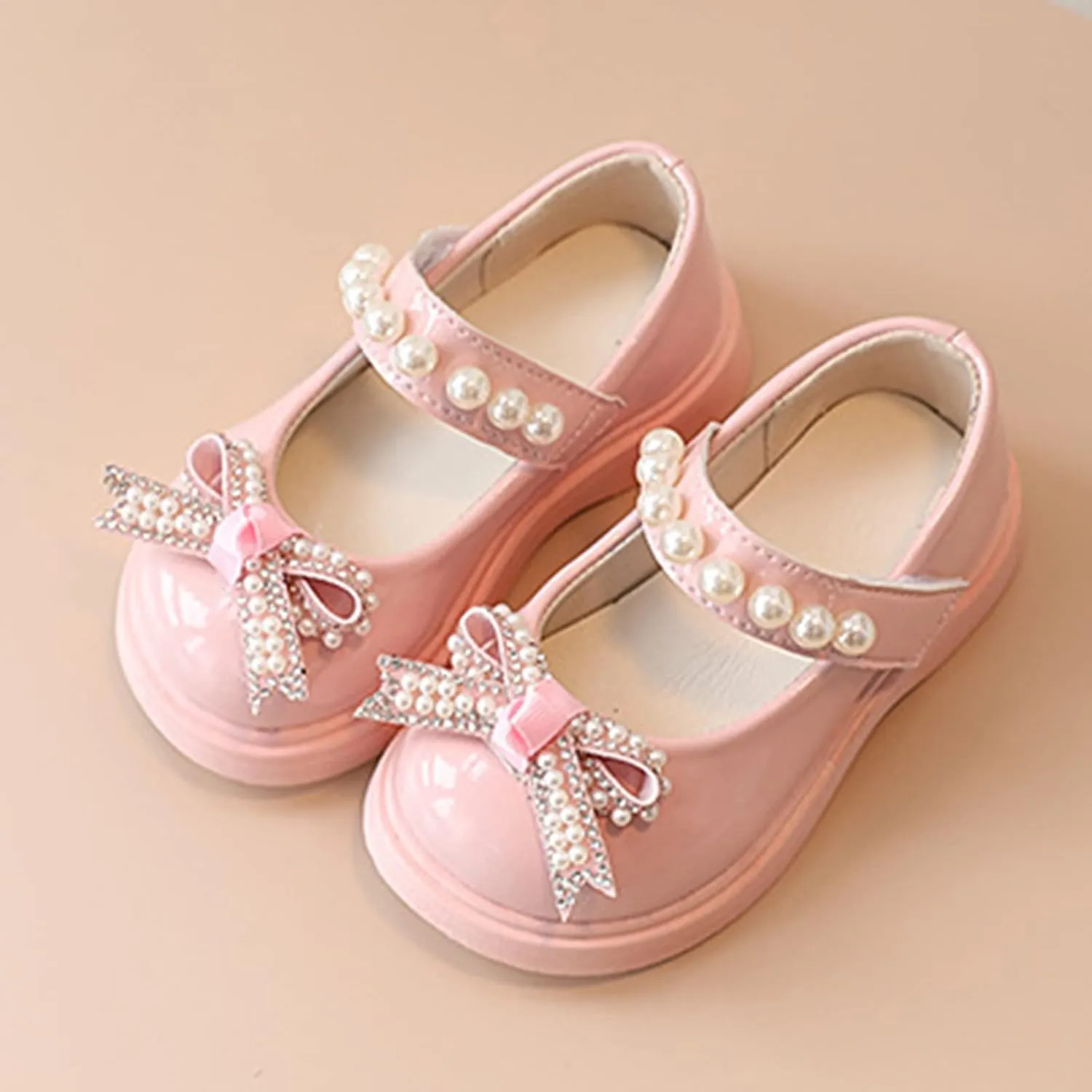 Water Shoes for Kids Girls Sandals Children Shoes Pearl Bow Tie Hook Loop Princess Shoes Flip Flops for Kids