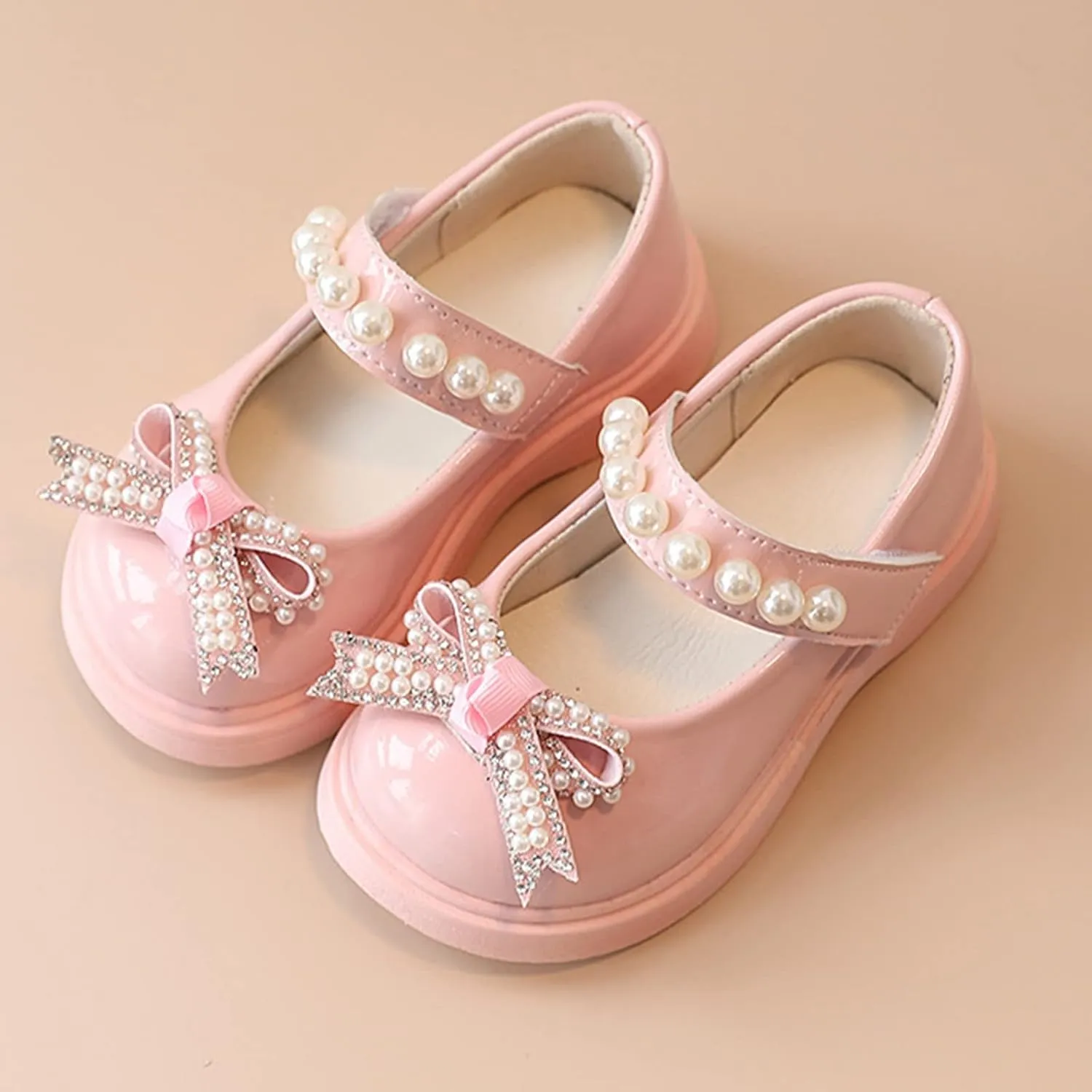 Water Shoes for Kids Girls Sandals Children Shoes Pearl Bow Tie Hook Loop Princess Shoes Flip Flops for Kids