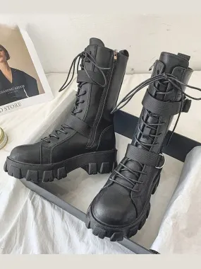 Women Biker Boots 2023 Hip British Short Boots Ladies Ankle Boots Fashion Boots