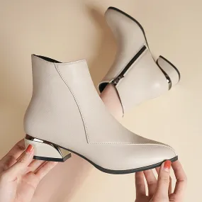 Women's British Low Heel Fashion Boots