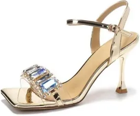 Women's High Heeled Sandal Toe Slip On High-heeled Sandal High Heel Sandal Comfortable For Women Strappy High Heeled Sandals Open Toe Ankle Strap Heels Comfy Weddings Shoes