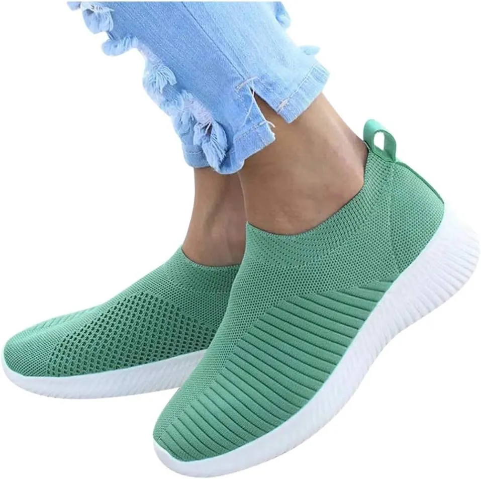 Womens Non Slip Work Shoes Slip On Water Resistant Walking Shoes Women Mesh Breathable Ladies Shoes Casual Women Shoes Sneakers White Tennis Shoe White Loafers