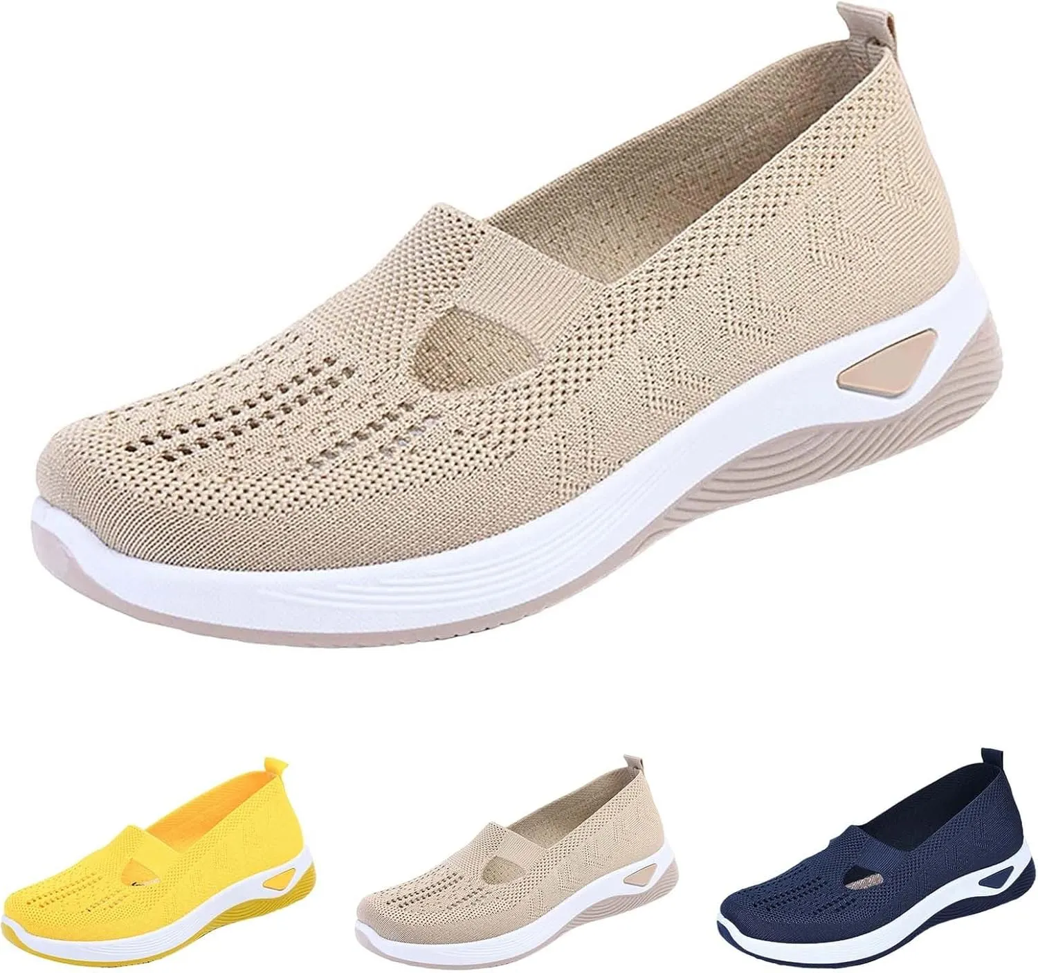 Women's Woven Orthopedic Breathable Soft Shoes Walking Shoes Women Walking Casual Tennis Shoes Fashion Sneakers 2025 Slip On Tennis Shoe Loafers Shoe