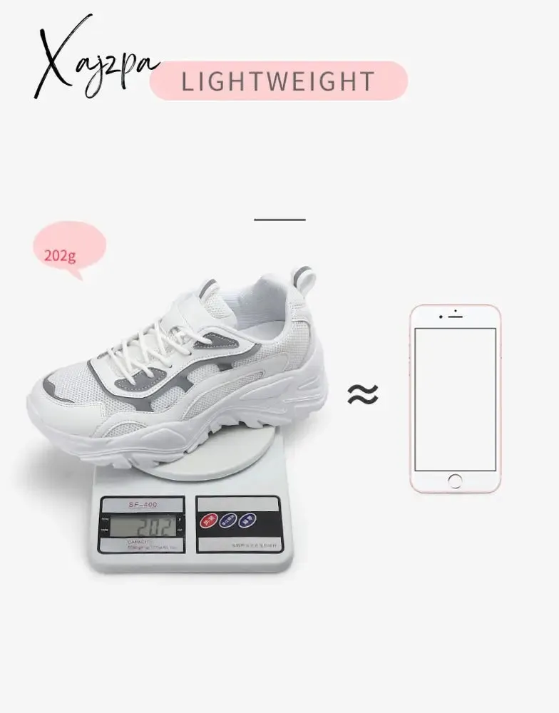 Xajzpa - Sneakers Women Vulcanize Shoes New Female Black White Platform Thick Sole Running Casual Ladies Shoes Tenis Feminino