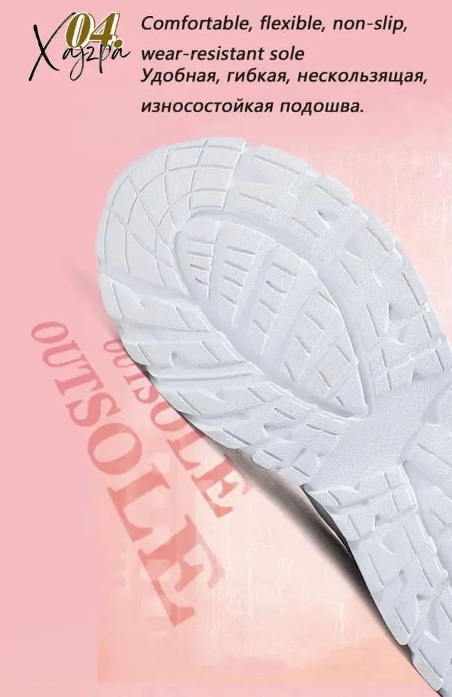 Xajzpa - Sneakers Women Vulcanize Shoes New Female Black White Platform Thick Sole Running Casual Ladies Shoes Tenis Feminino