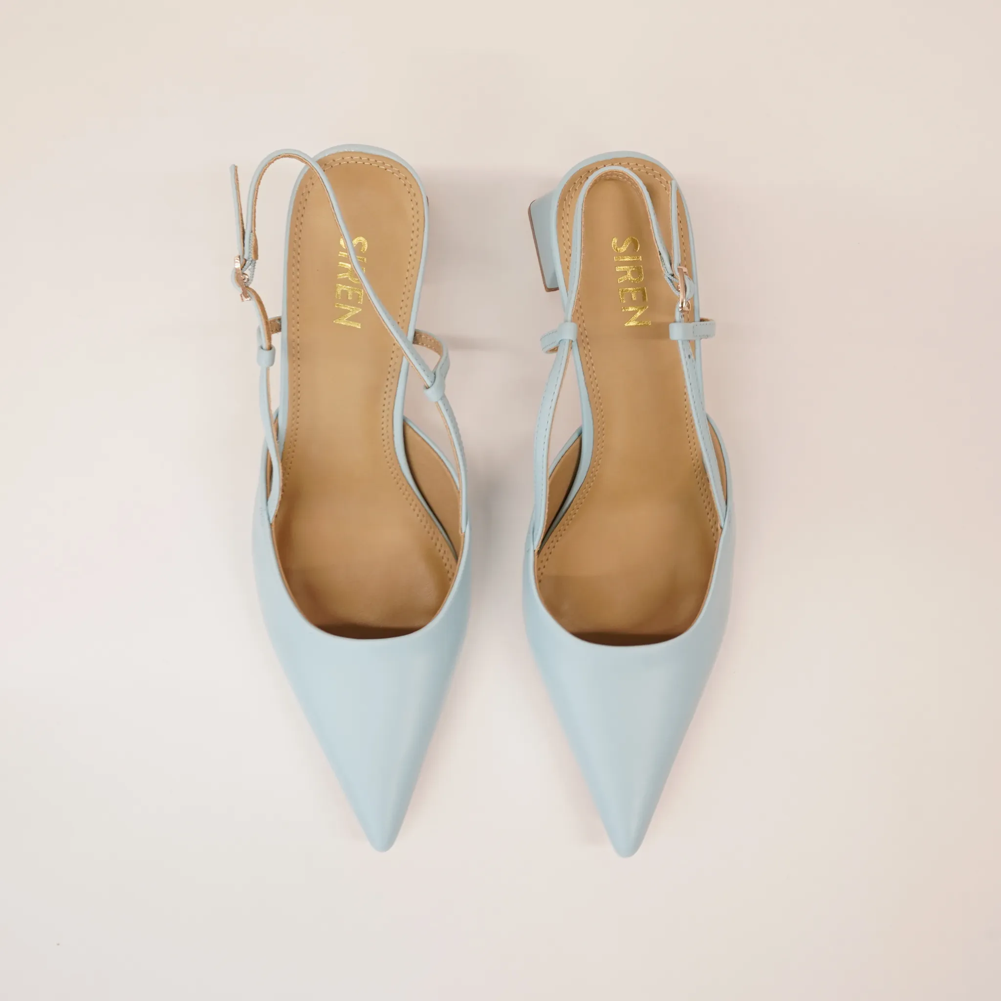 Yasmin Pale Blue Leather Heels
