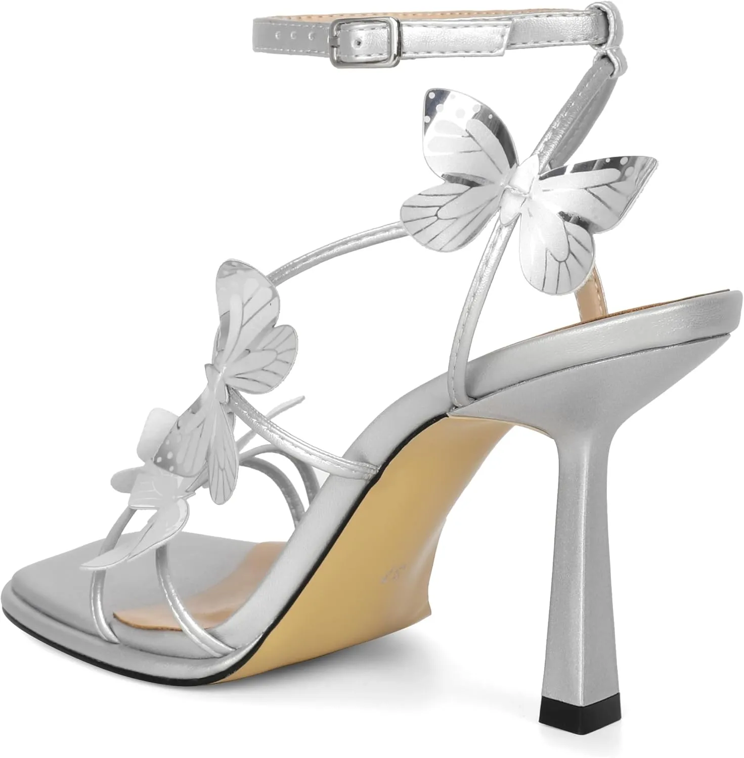 YODEKS Butterfly Heels Sandals Open Toe 3.5 Inch High Heels Women's Shoes