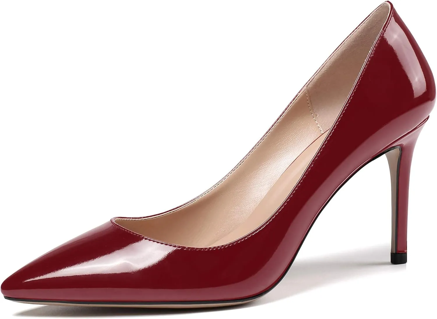 YODEKS Pointed Toe Stilettos High Heels for Women Comfort Slip On Suede Leather Sexy 8CM High Pumps for Wedding Office Dress